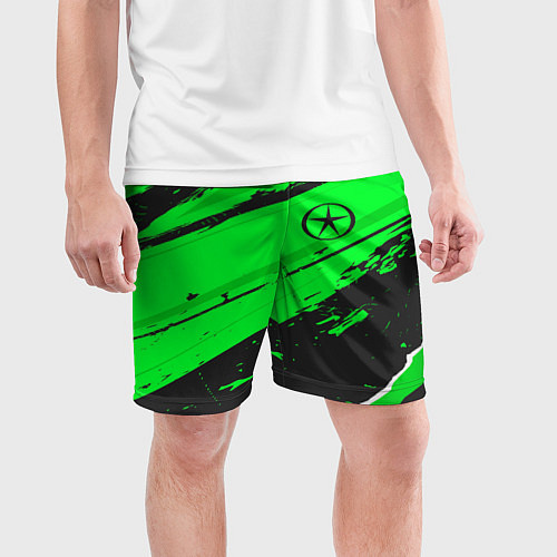 Мужские спортивные шорты JAC sport green / 3D-принт – фото 3
