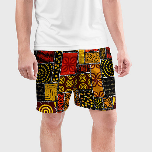 Мужские спортивные шорты Разноцветный орнамент / 3D-принт – фото 3