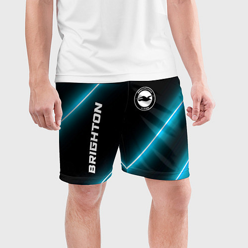 Мужские спортивные шорты Brighton неоновые лампы / 3D-принт – фото 3