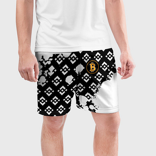 Мужские спортивные шорты Bitcoin pattern binance / 3D-принт – фото 3