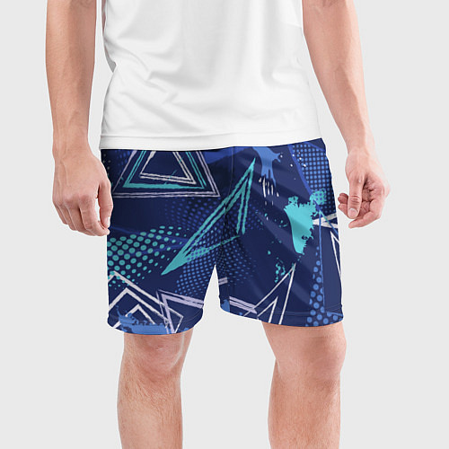 Мужские спортивные шорты Яркий абстрактный узор для спорта / 3D-принт – фото 3