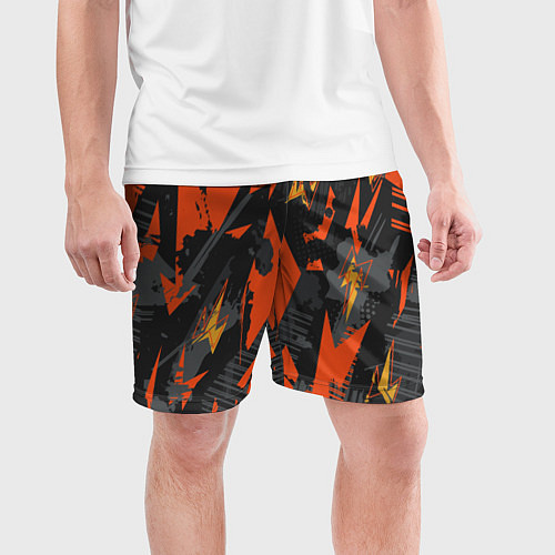 Мужские спортивные шорты Яркий абстрактный узор для спорта / 3D-принт – фото 3