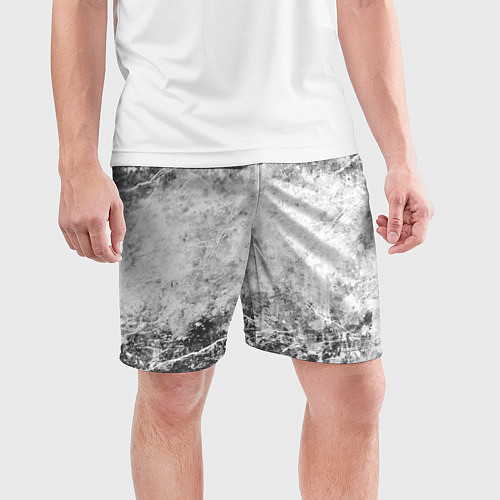 Мужские спортивные шорты Абстракция - серый ветер / 3D-принт – фото 3