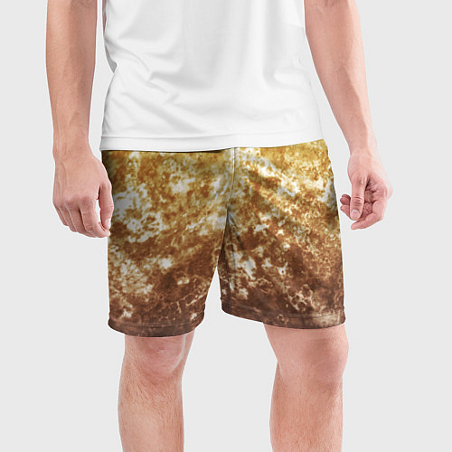 Мужские спортивные шорты Абстракция - yellow sad weather / 3D-принт – фото 3