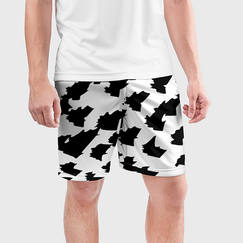Мужские спортивные шорты Чётные пятна на белом фоне - минимализм / 3D-принт – фото 3