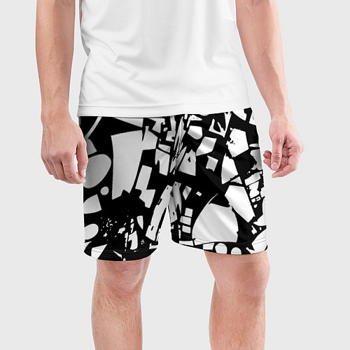 Мужские спортивные шорты Модная абстракция - нейроарт / 3D-принт – фото 3