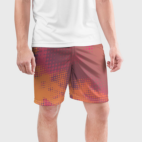 Мужские спортивные шорты Полутоновый дымовой фон абстракция / 3D-принт – фото 3