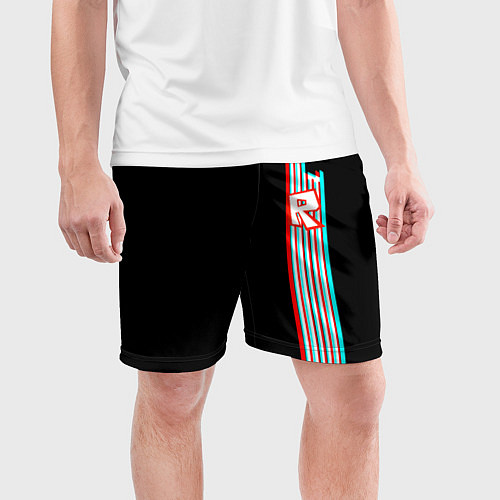 Мужские спортивные шорты Roblox glitch line / 3D-принт – фото 3