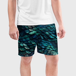 Шорты спортивные мужские Перламутровая змеиная кожа, цвет: 3D-принт — фото 2