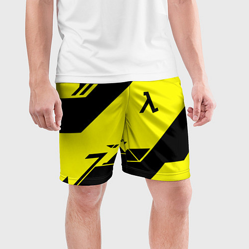 Мужские спортивные шорты Half life geometry / 3D-принт – фото 3