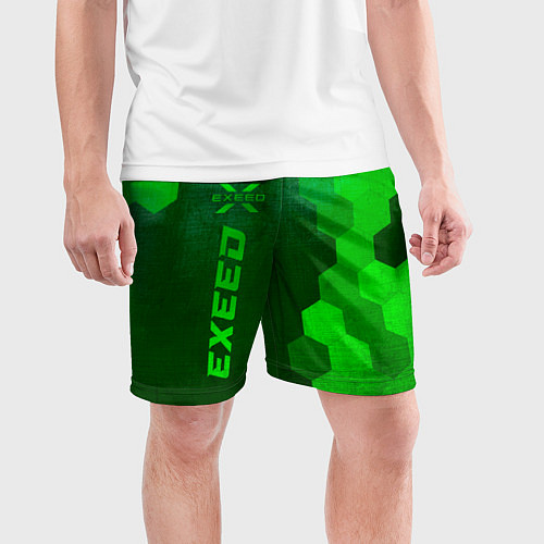 Мужские спортивные шорты Exeed - green gradient по-вертикали / 3D-принт – фото 3