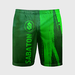 Шорты спортивные мужские Sabaton - green gradient по-вертикали, цвет: 3D-принт