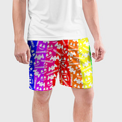 Шорты спортивные мужские Marshmello rainbow, цвет: 3D-принт — фото 2