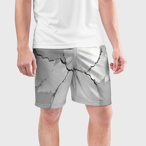 Мужские спортивные шорты Растрескавшийся бетон / 3D-принт – фото 3