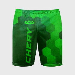 Шорты спортивные мужские Chery - green gradient по-вертикали, цвет: 3D-принт