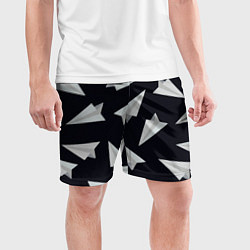 Шорты спортивные мужские Белый бумажный самолётик - Телеграм, цвет: 3D-принт — фото 2