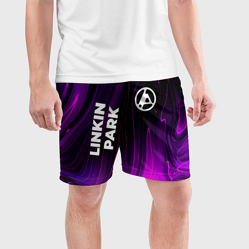 Мужские спортивные шорты Linkin Park 2024 violet plasma / 3D-принт – фото 3