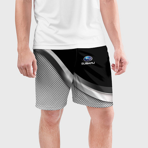 Мужские спортивные шорты Subaru metal steel / 3D-принт – фото 3