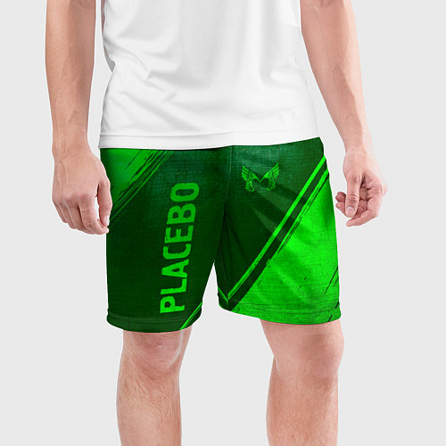 Мужские спортивные шорты Placebo - green gradient вертикально / 3D-принт – фото 3
