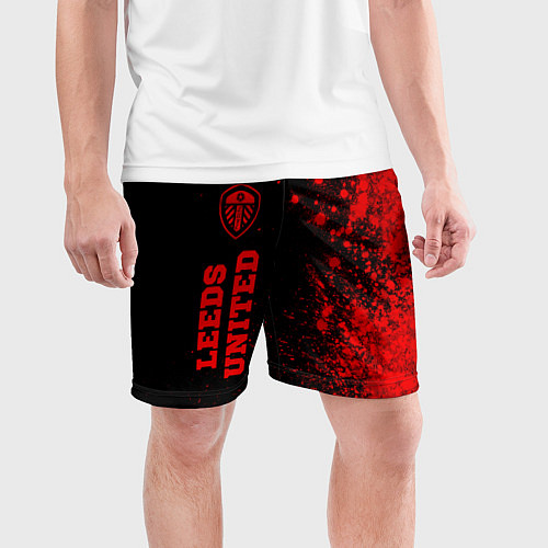 Мужские спортивные шорты Leeds United - red gradient по-вертикали / 3D-принт – фото 3
