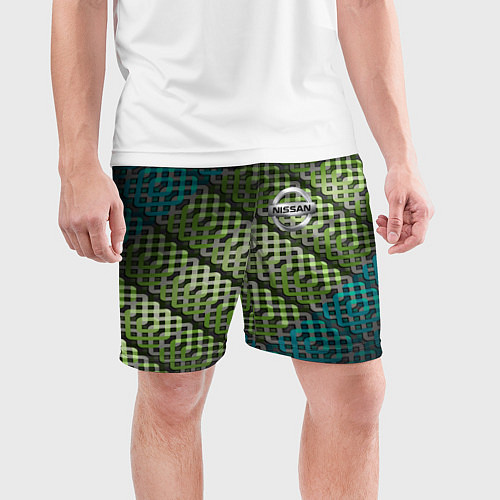 Мужские спортивные шорты Nissan авто текстура узор / 3D-принт – фото 3