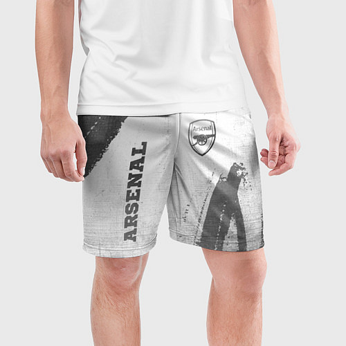 Мужские спортивные шорты Arsenal - white gradient вертикально / 3D-принт – фото 3