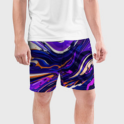 Шорты спортивные мужские Разноцветная абстракция разводов, цвет: 3D-принт — фото 2