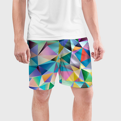 Мужские спортивные шорты Полигональная текстура / 3D-принт – фото 3