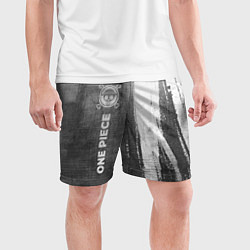 Шорты спортивные мужские One Piece - grey gradient по-вертикали, цвет: 3D-принт — фото 2