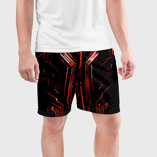 Мужские спортивные шорты Красные полосы / 3D-принт – фото 3