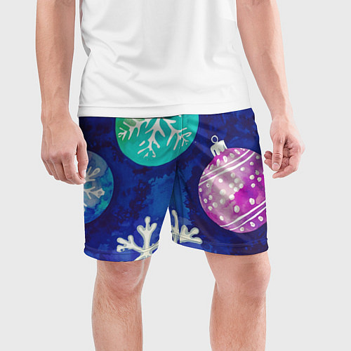 Мужские спортивные шорты Новогодний узор / 3D-принт – фото 3