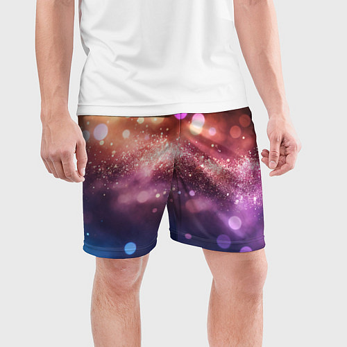 Мужские спортивные шорты Праздничный боке / 3D-принт – фото 3