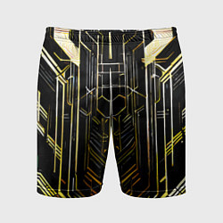 Мужские спортивные шорты Gold lines on a black background