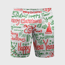 Мужские спортивные шорты Новогодняя атмосфера merry christmas