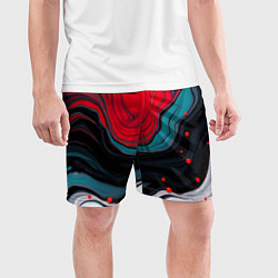 Шорты спортивные мужские Абстракция эбру, цвет: 3D-принт — фото 2
