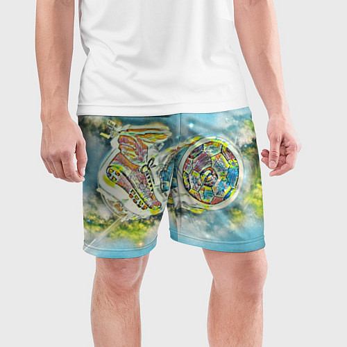 Мужские спортивные шорты Удар по воротам / 3D-принт – фото 3