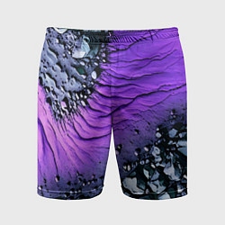 Шорты спортивные мужские Камни и фиолетовая земля, цвет: 3D-принт