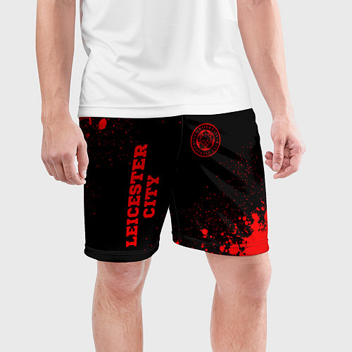 Мужские спортивные шорты Leicester City - red gradient вертикально / 3D-принт – фото 3