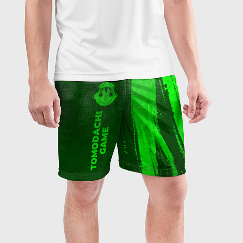 Мужские спортивные шорты Tomodachi Game - green gradient по-вертикали / 3D-принт – фото 3