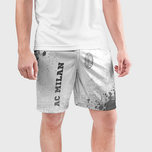 Мужские спортивные шорты AC Milan - white gradient вертикально / 3D-принт – фото 3