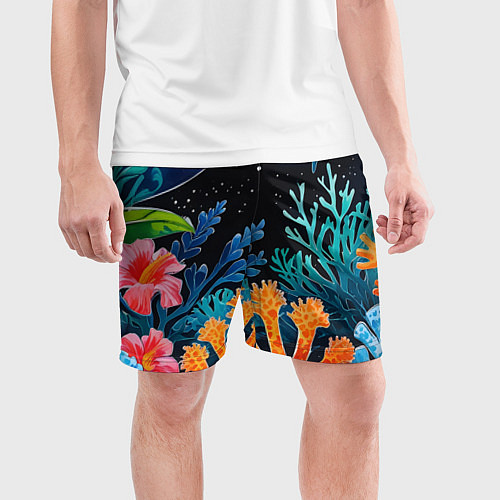 Мужские спортивные шорты Космические кораллы / 3D-принт – фото 3