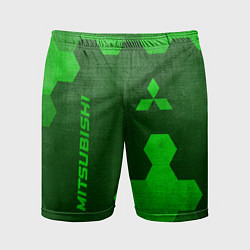 Мужские спортивные шорты Mitsubishi - green gradient вертикально