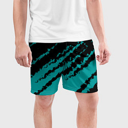 Шорты спортивные мужские The color is black and light blue, цвет: 3D-принт — фото 2