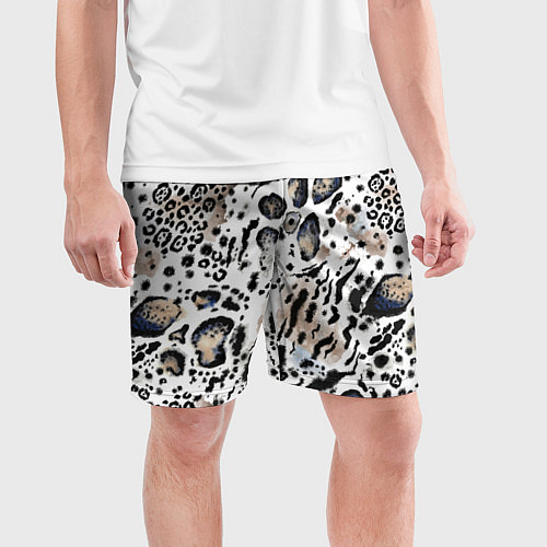 Мужские спортивные шорты Пятна леопарда абстрактные / 3D-принт – фото 3