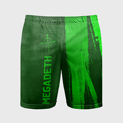 Шорты спортивные мужские Megadeth - green gradient по-вертикали, цвет: 3D-принт