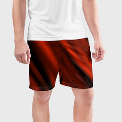 Шорты спортивные мужские Красно-оранжевый полосы текстурные с затемнением, цвет: 3D-принт — фото 2