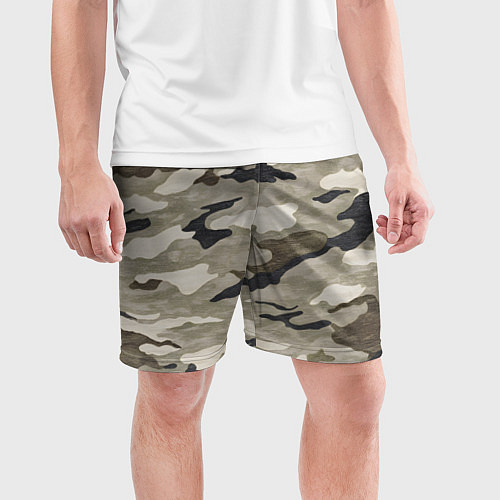 Мужские спортивные шорты Песочный камуфляж / 3D-принт – фото 3