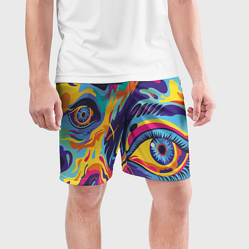Мужские спортивные шорты Глаза вселенной / 3D-принт – фото 3