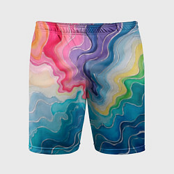Мужские спортивные шорты Абстрактные волны в мраморном стиле
