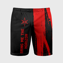 Шорты спортивные мужские Bring Me the Horizon - red gradient по-вертикали, цвет: 3D-принт